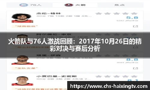 火箭队与76人激战回顾：2017年10月26日的精彩对决与赛后分析